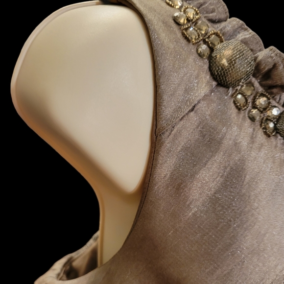 NWOT SLfashions 12 Party Dress Stoned Collar Waves of Organza - Picture 9 of 15